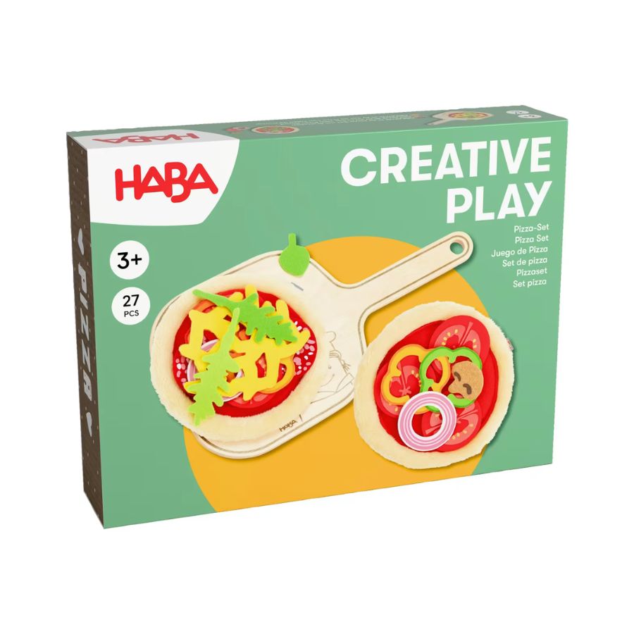 HABA Creative Play Pizza-Set mit Brettchen – Spielküche Zubehör, ab 3 Jahre