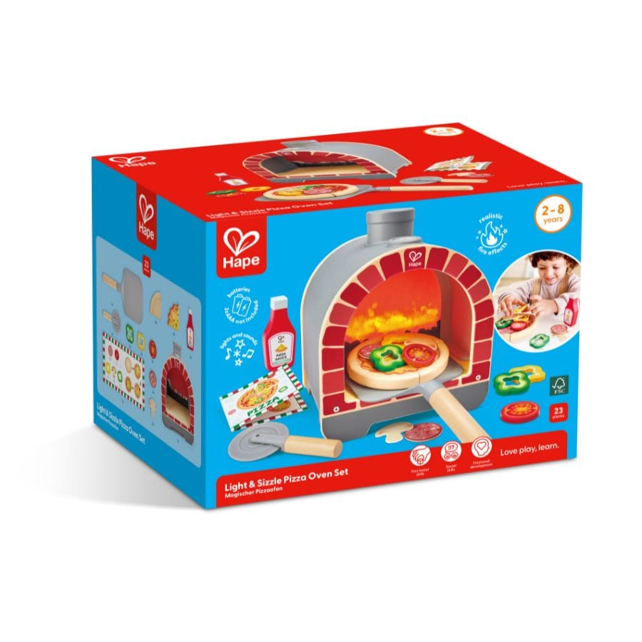 Toynamics Kinderküche Hape Magischer Pizzaofen – Spielset mit Licht- und Soundeffekten, ab 2 Jahren