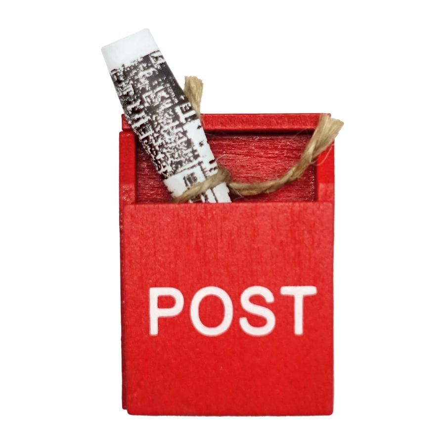 Tanner Dekoration Tanner Wichtel Postkasten – Roter Miniatur Briefkasten mit Zeitung für die Wichtelwelt