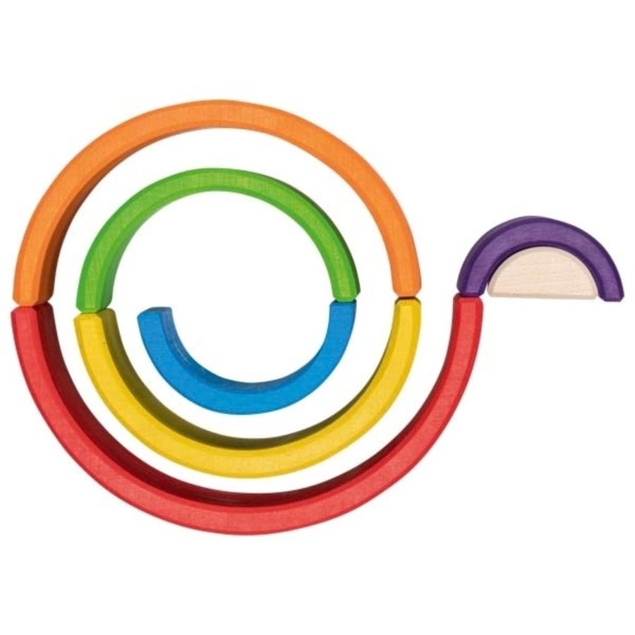 Goki Sortier-, Stapel- & Steckspielzeug Bausteine „Kleiner Regenbogen“ – goki evolution, aus Holz, ab 2 Jahre