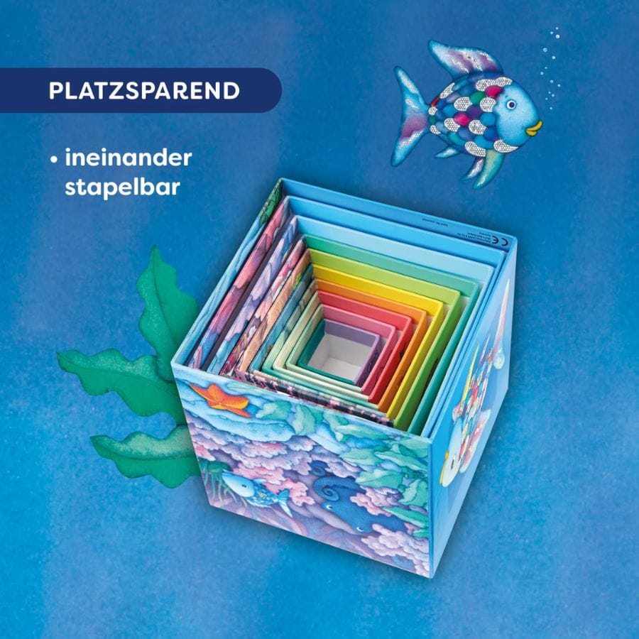 haba Bausteine & Bauspielzeug HABA Stapelturm Glitzer – Der Regenbogenfisch – Stapelspiel ab 1 Jahr