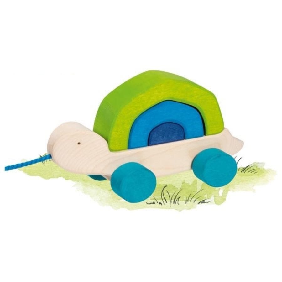 Goki Nachzieh-Spielzeug Ziehtier Schildkröte „Tortuga“ aus Holz – goki evolution