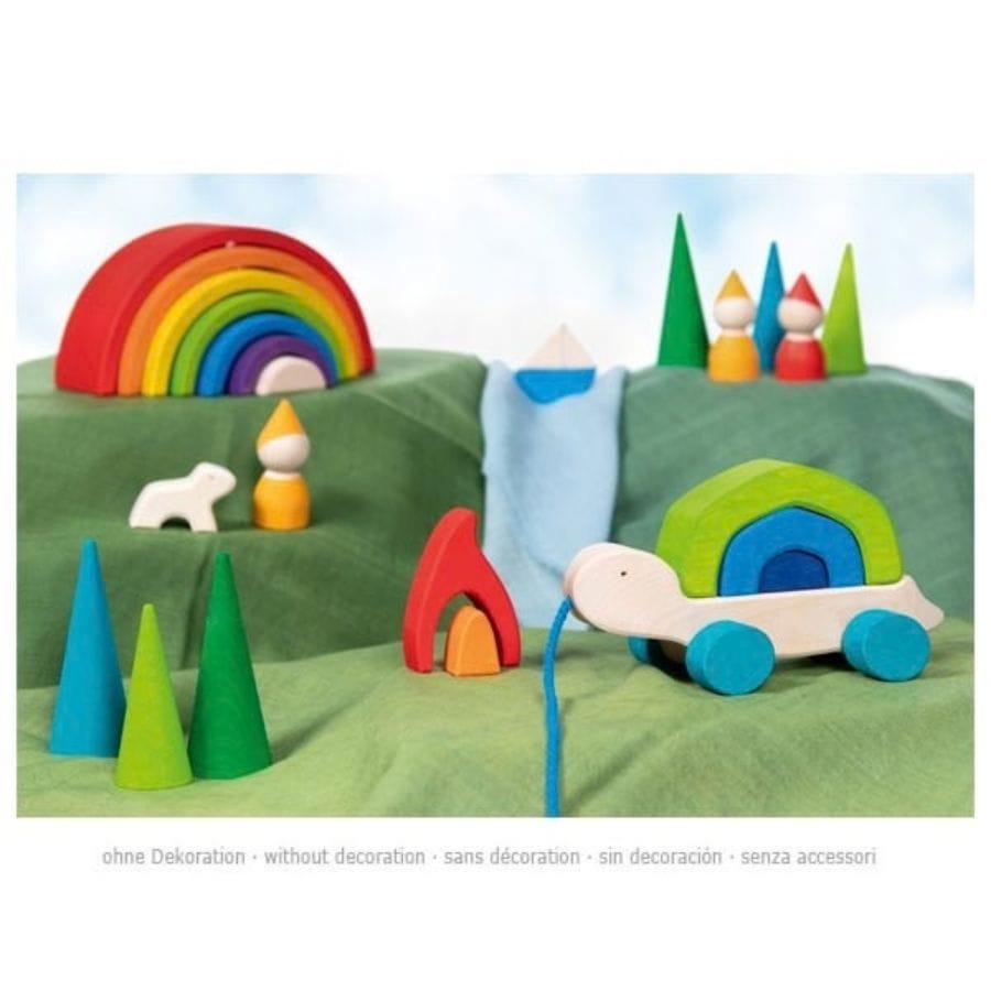 Goki Nachzieh-Spielzeug Ziehtier Schildkröte „Tortuga“ aus Holz – goki evolution