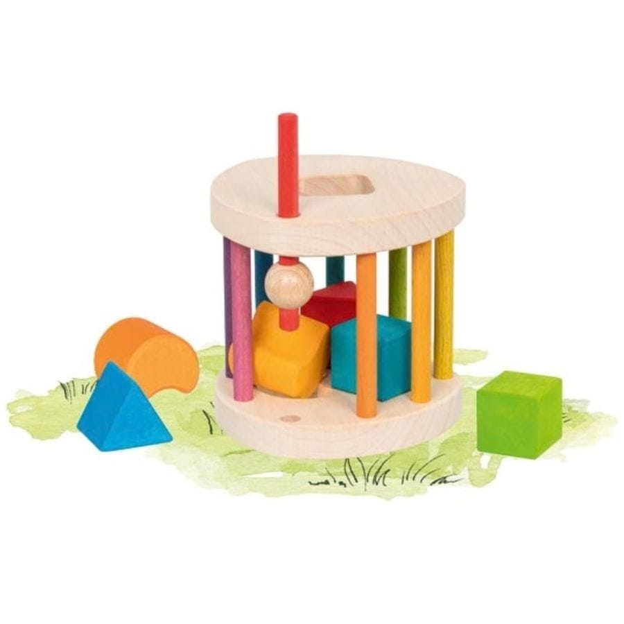Goki Sortier-, Stapel- & Steckspielzeug goki evolution Sortbox aus Holz – Sortierspiel für Kinder ab 1 Jahr