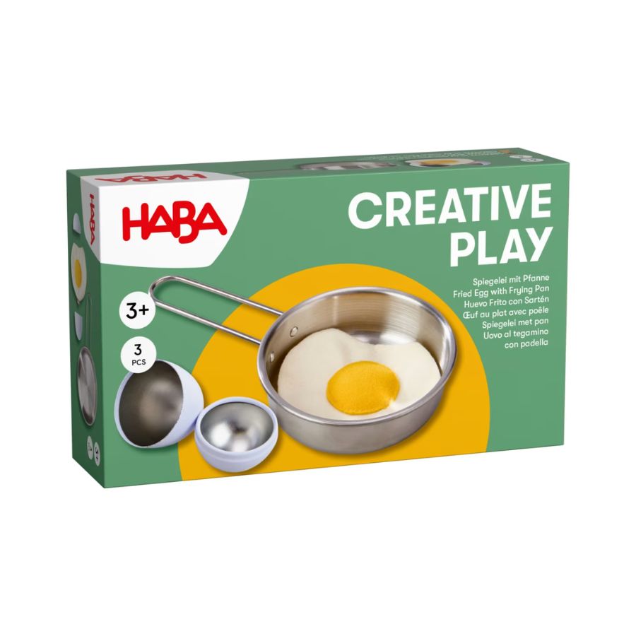 HABA Creative Play Spiegelei mit Pfanne – Spielküche Zubehör, ab 3 Jahre