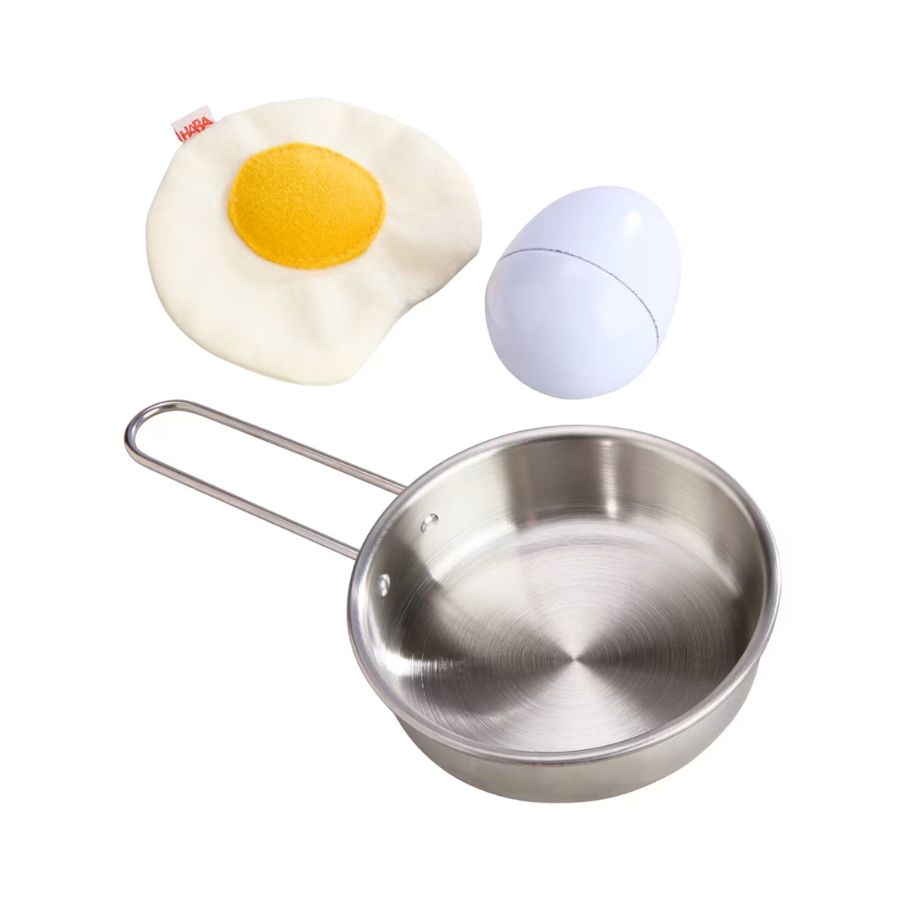 HABA Creative Play Spiegelei mit Pfanne – Spielküche Zubehör, ab 3 Jahre