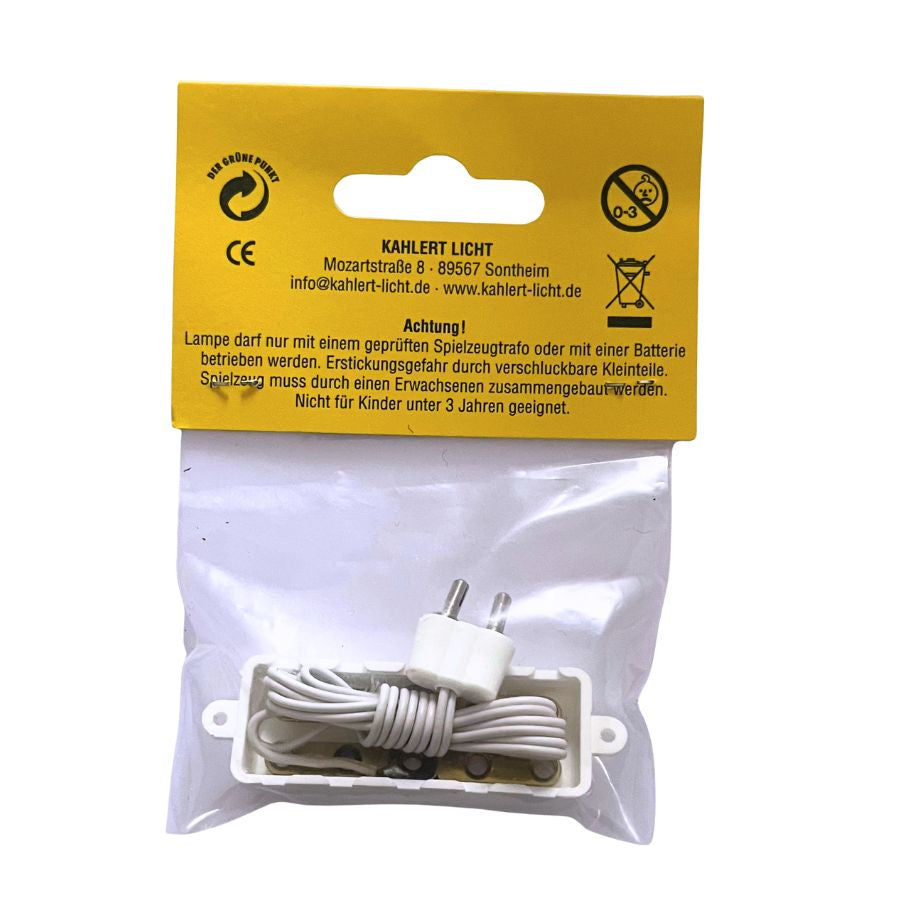 Verteiler weiß – 5 Steckplätze für Puppenhaus-Elektrik (3,5 V) Kahlert, ab 3 Jahre