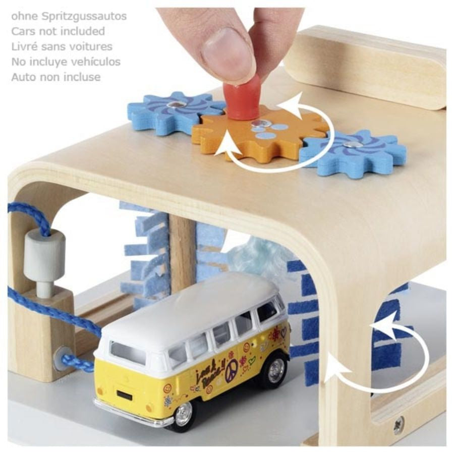 goki Waschanlage „PowerClean“ – Holz-Waschanlage mit drehbaren Bürsten, ab 3 Jahre