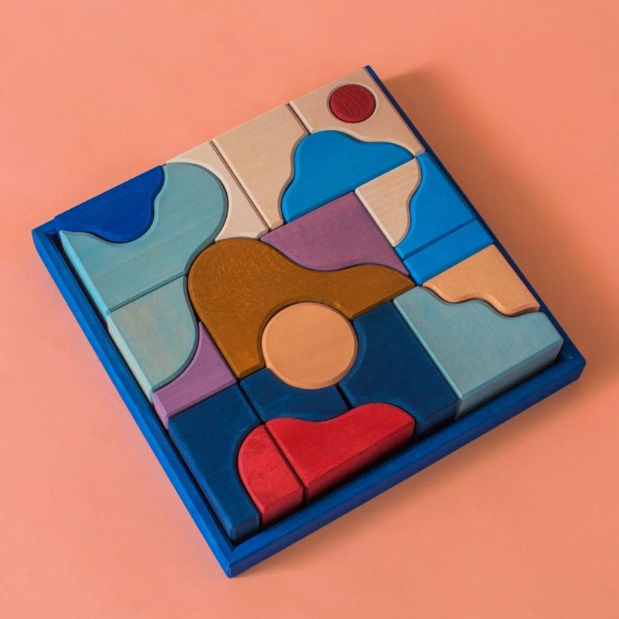 Grimm’s Kleiner Baukasten Wave – Organischer Holzbaukasten, ab 1 Jahr