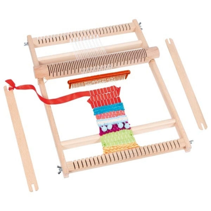 Goki Kunst- & Bastelsets Goki Schulwebrahmen 25 cm – bespannt & sofort startklar | Made in Germany
