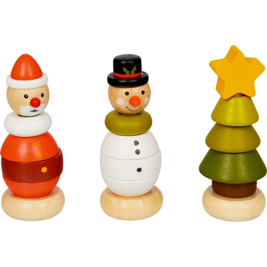 Spiegelburg Holz-Stapelfigur „Wintertiere im Weihnachtswald“ – ab 12 Monate