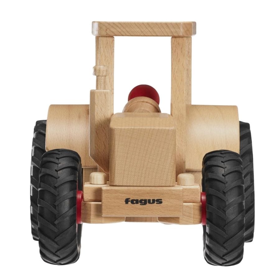Fagus Holzfahrzeug Fagus Traktor XXL All-Road mit 2 Püppchen & Lenkfunktion – 25 cm | Holzspielzeug - ab 24 Monate