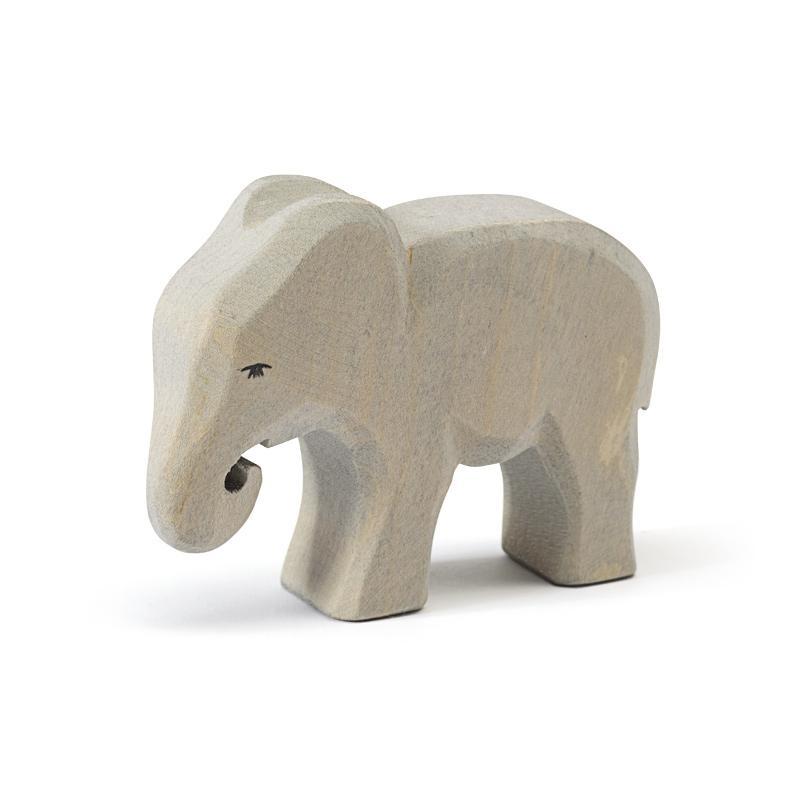 Elefant klein fressend - Holzfigur Ostheimer