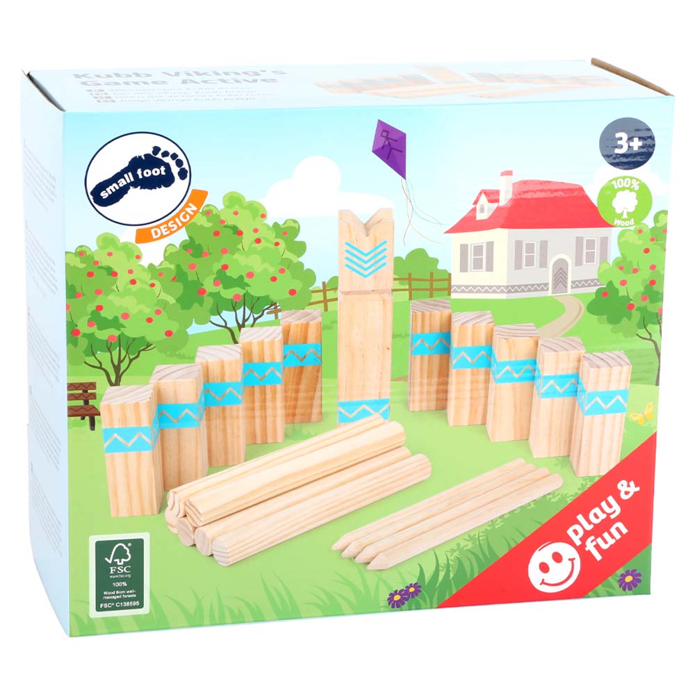Spiel für draußen Kubb Wikingerspiel aus Holz