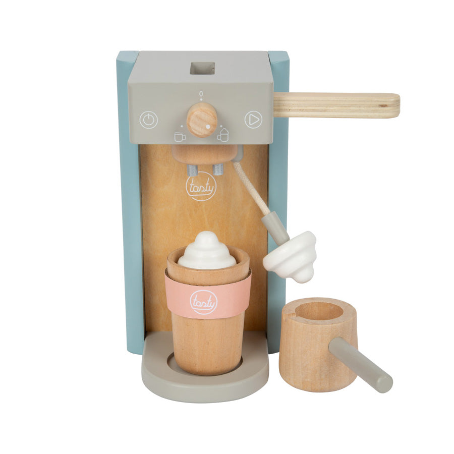 Kaffeemaschine aus Holz für Kinderküche